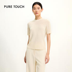 pure touch极简风中袖针织小衫1346251009
