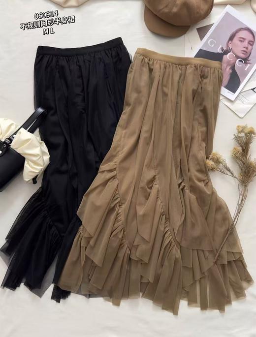 33BAZ060914#不规则网纱半身裙 商品图0