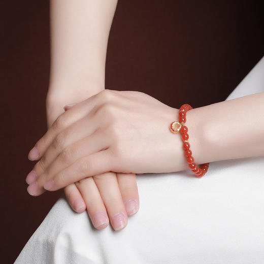 【日富一日】S925银镀金红玛瑙招财福袋万事胜意手链【CW-SL11752-11】 商品图3