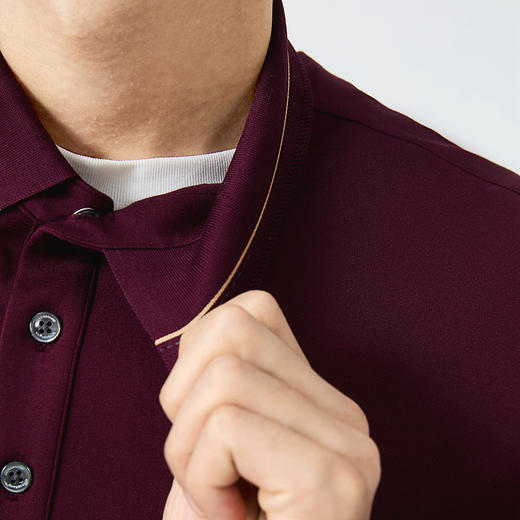 柒牌男装长袖POLO衫男春季2025新款商务通勤上班休闲翻领打底上衣128T71740 商品图2