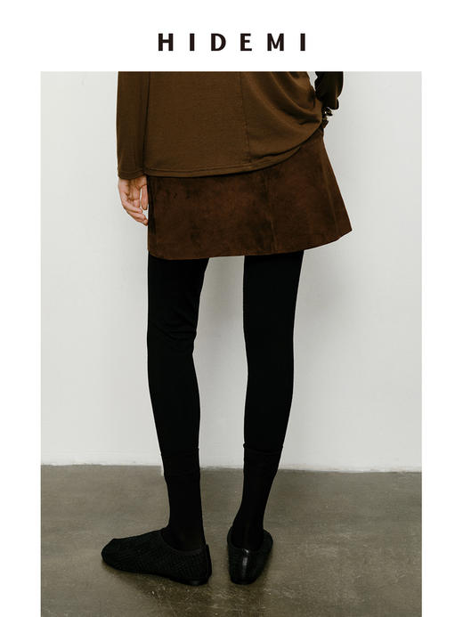 HIDEMI立体剪裁显瘦皮裙短裙半身裙巴恩风复古裙子 商品图1