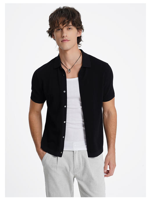 callisto松弛系列黑色棉混纺T恤 商品图2