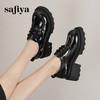 预售12天|Safiya/索菲娅2025酷圆头增高粗跟英伦风厚底系带JK乐福鞋SFD1112221 商品缩略图2