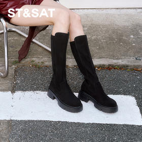【筒高可选】星期六时尚百搭厚底长筒靴SSC3117B02/SSC3117B04