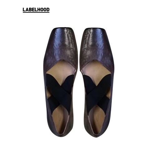 【UMA WANG】蕾虎手工方头交叉绑带芭蕾舞鞋平底高跟鞋经典款单鞋 商品图1