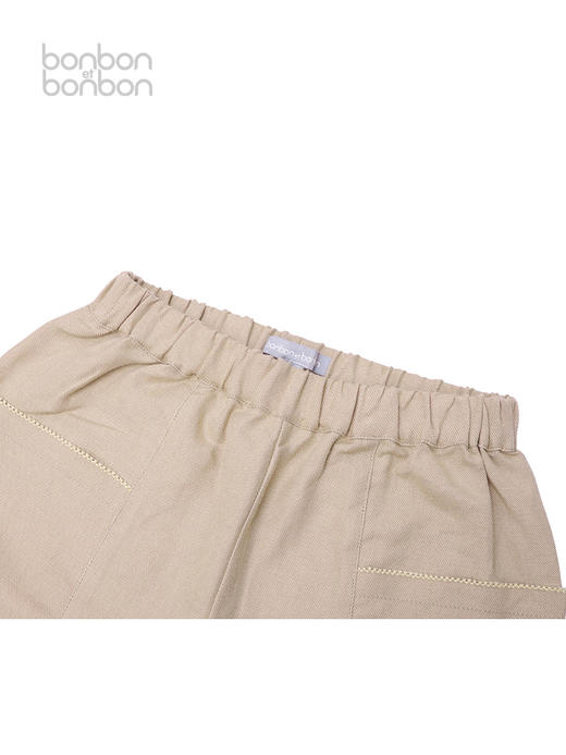 杏色撞色细节短裤 商品图2