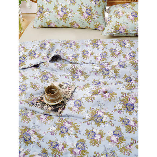 法式玫瑰系列全套一整套亚麻透气亲肤厚单人一体被子 商品图2