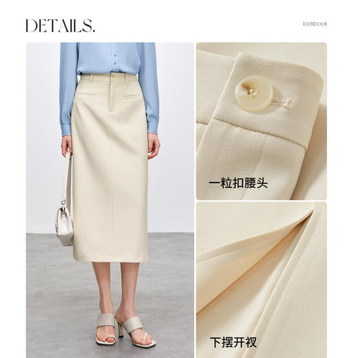 【内购】早八通勤穿搭智性格雷系都市通勤高腰下摆开衩中长直筒半身裙-151Q59211 商品图3