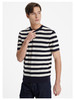 callisto松弛系列藏青条纹棉混纺T恤 商品缩略图3