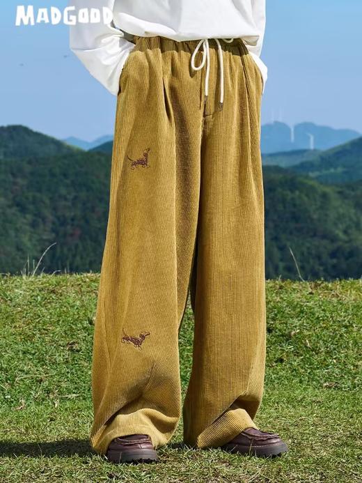 马得工地/ MDGDCK244309/小狗刺绣坑条灯笼裤 商品图2