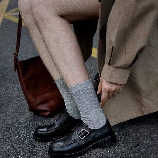 顺丰包邮65705洛诗琳复古方头塔扣羊皮布洛克鞋6085 商品图4