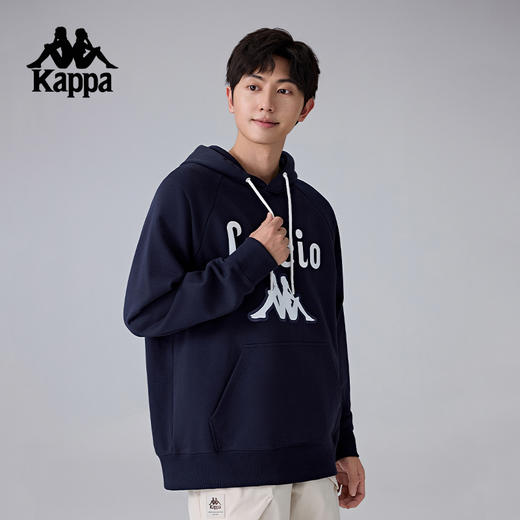 Kappa卡帕背靠背运动套头衫男2025新款宽松连帽针织卫衣休闲上衣K0F12MT01 商品图1