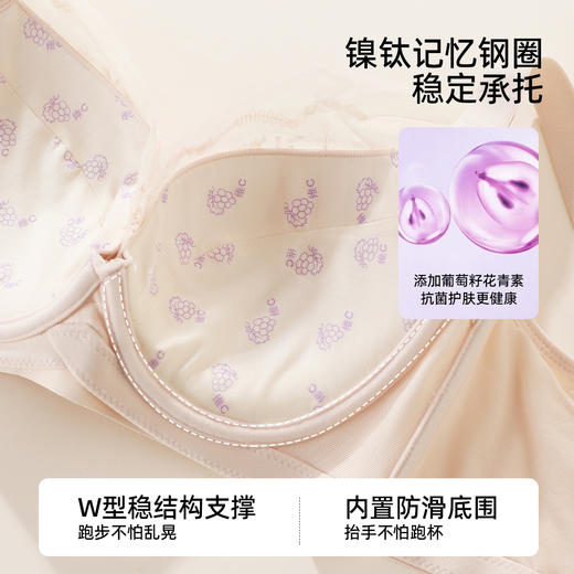 【商场同款】熳洁儿 繁花系列高级刺绣蕾丝大胸显小薄杯云感棉记忆钢圈24701305 商品图2
