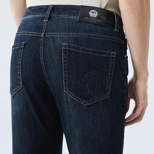 柒牌水洗牛仔裤男2025春季新款时尚百搭耐穿舒适O型直筒牛仔长裤128H70860 商品图2