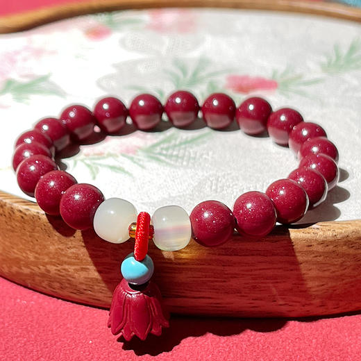 【2025朱砂】如意莲花朱砂手串8mm 商品图0