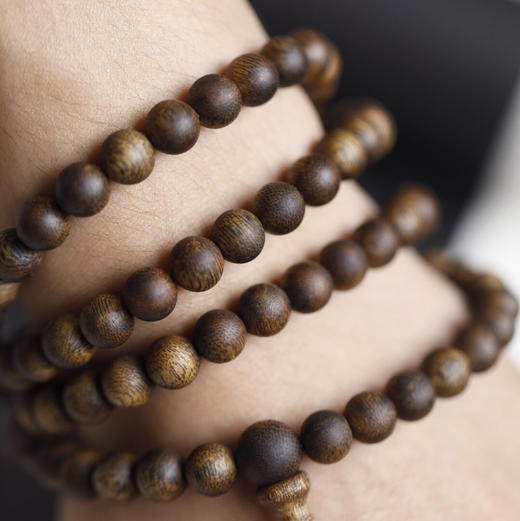 【青山特惠】8mm108颗 绿棋楠 沉香手串 手链 约24g c8 商品图7