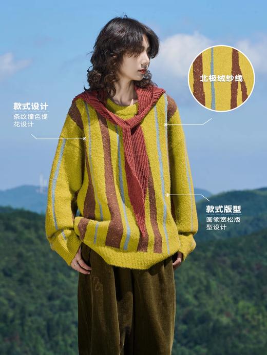 马得工地/ MDGDMY244272/不规则条纹圆领毛衣 商品图1
