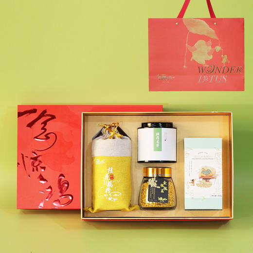 佳藕天成藕粉礼盒套装 正宗杭州西湖特产纯藕粉茶叶蜂蜜礼盒 商品图5