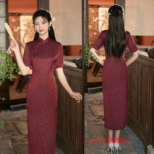 GX传统中式老上海旗袍2025春夏新款复古国风军阀阔太太大码旗袍 商品图2
