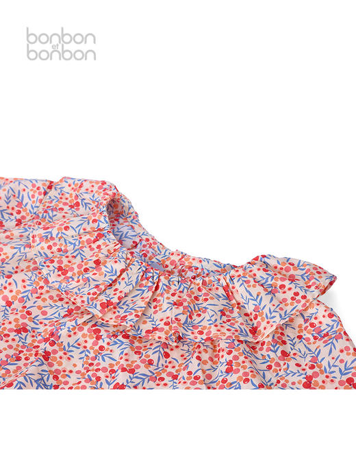 小浆果荷叶边长袖连衣裙 商品图2