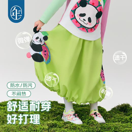 年衣童装女童半身裙2025年春季新款儿童灯笼裙熊猫卡通伞裙花苞裙盼达果园半裙 商品图3