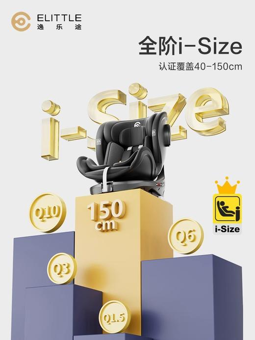 【分销专属】逸乐途S2小骑士安全座椅新生儿童婴儿车载0-8-12岁汽车用可坐可躺 商品图3