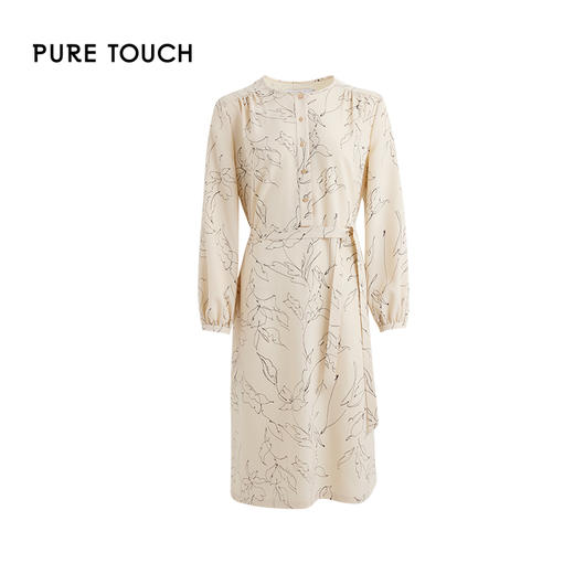 pure touch女士印花职业通勤收腰连衣裙1349251005 商品图4