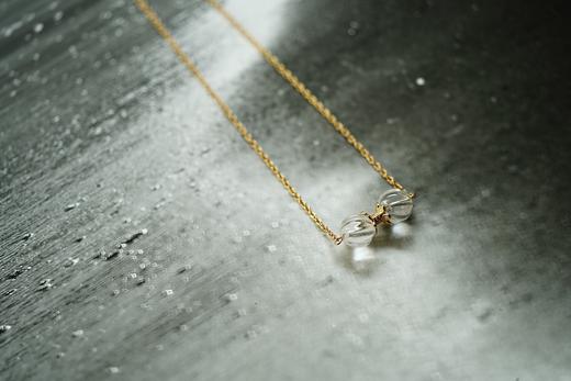 白水晶瓜珠银鎏金腰鼓珠项链 商品图1