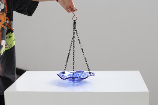 北欧创意轻奢彩色波点玻璃花边鸟盘.创意室外露营悬挂果盘 商品图2