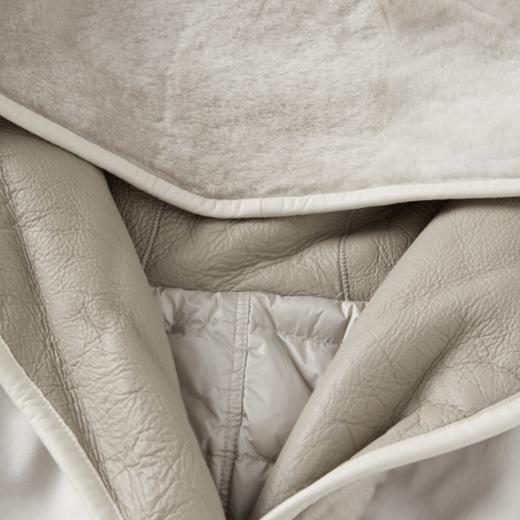 ROMI STUDIO北海道超轻白鹅绒正反两穿中长款羽绒外套 W2340 商品图1