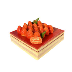 味美特“草莓慕斯”奶油水果蛋糕-主要原材料有冷冻草莓果泥+草莓果馅+树莓果泥+动物奶油+草莓库里