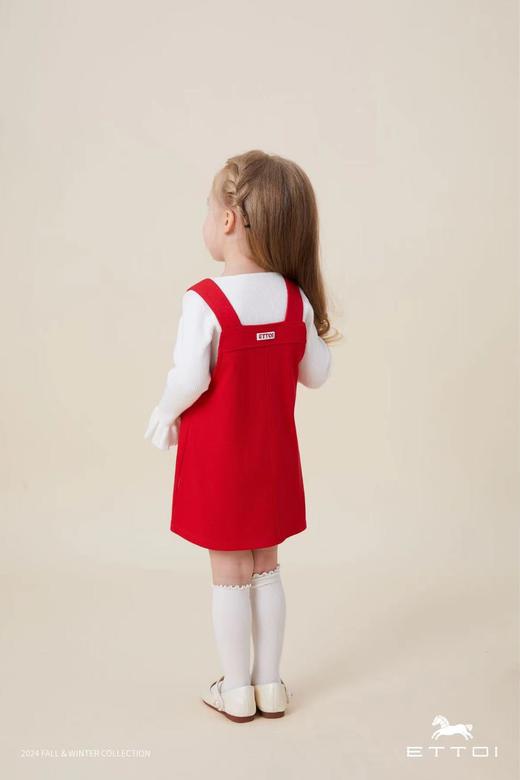 【5楼】ETTOI爱多娃女童拜年服背带裙25年款新款连衣裙儿童新年洋气裙子 商品图1