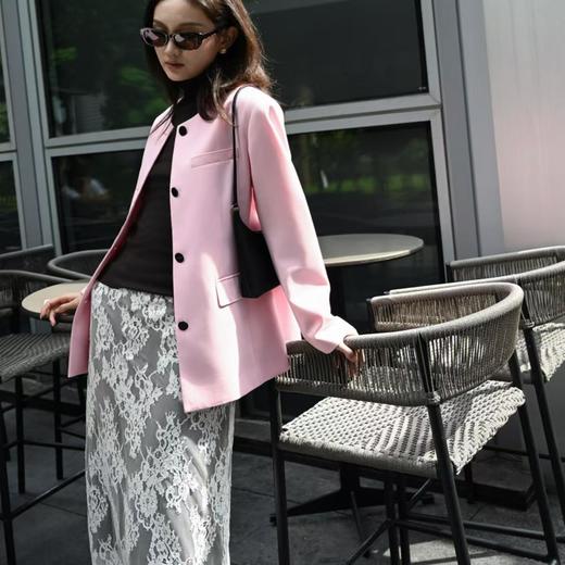 顺丰包邮34824洛诗琳静奢松弛圆领单排扣西装外套50243A 商品图2