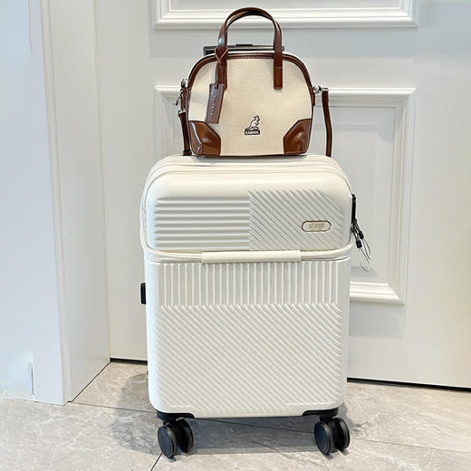 春节不打烊【一秒开箱！多功能行李箱】前置开口行李箱可扩展女多功能20寸登机轻便拉杆皮箱24旅行箱 商品图3