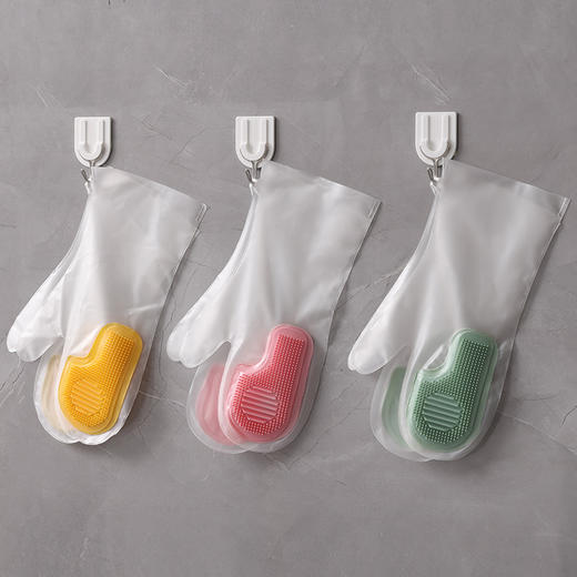 【厨房好帮手！多功能魔术刷！】突破居家清洁烦恼，多功能魔术刷手套轻松解决。洗菜、洗碗、擦家具、刷锅煮饭通通不难，可悬挂，便捷不占地方，还防水防滑更耐用，刷子随手可得，便民好物任您选！ 商品图3