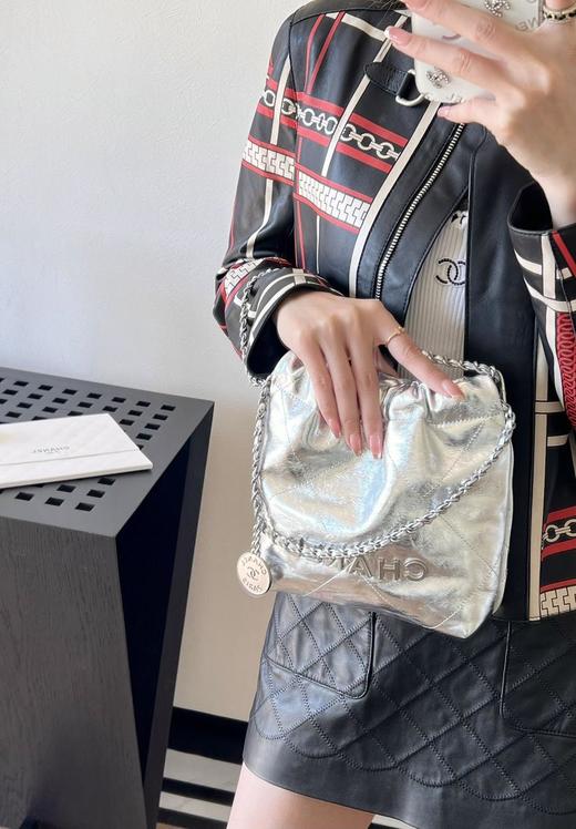 香奈儿25c最新22bag新色原皮金属银色斜挎单肩包（HH） 商品图7