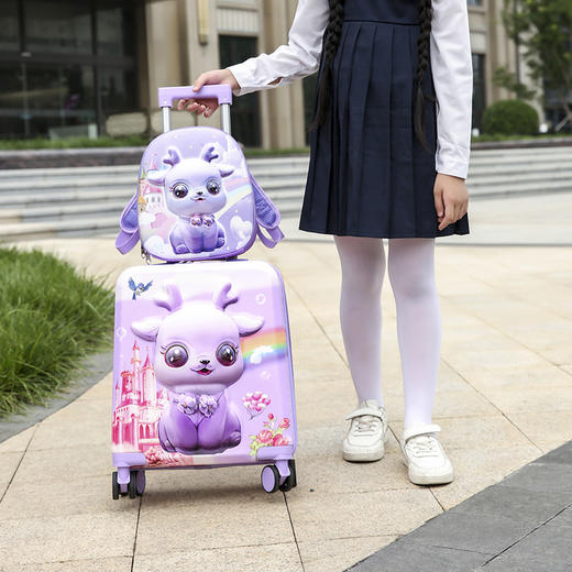 【旅途说走就走】新款大容量可爱儿童行李箱卡通套装儿童拉杆箱可收纳旅行箱。ry 商品图2