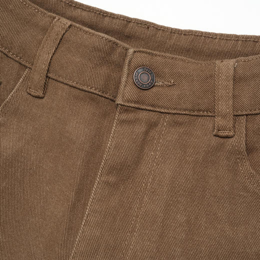 ROMI STUDIO“随手穿”腔调穿搭高腰复古棕微弹加绒牛仔裤23AWN852 商品图2