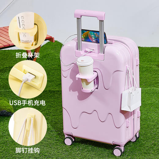 【卸下焦虑！放松心情 】趣味雪糕箱颜值夏季新款冰激凌雪糕行李箱20寸小箱子可登机密码箱 商品图0