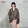 BJHG不计后果美式格子衬衫男款夏季潮牌宽松复古渐变休闲情侣上衣 商品缩略图3