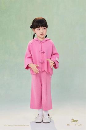 【5楼】ETTOI爱多娃女童新中式国风上衣裤子2025年新款羊毛拜年套装裤子
