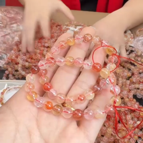 玉美人菲菲/水晶单圈胶花手串约8mm+/多样性发一