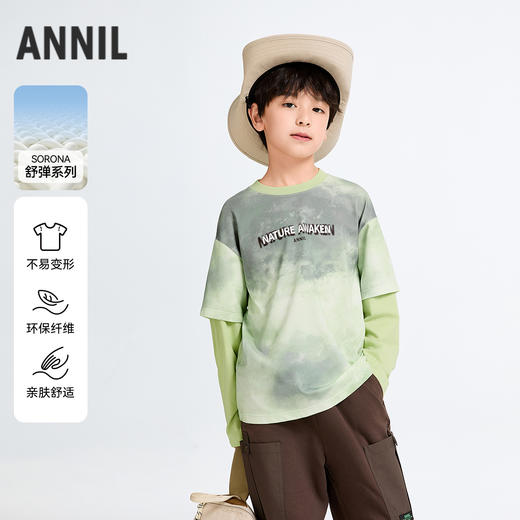 男童圆领长袖针织衫春季新款安奈儿童装实体店同款AB511512 商品图0