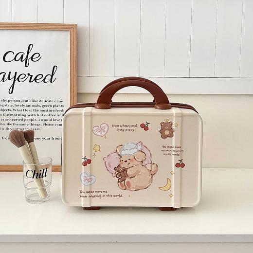 【敲高颜值】卡通手提行李箱化妆包女收纳旅行箱14寸迷你可套拉杆公司礼品箱。ry 商品图12