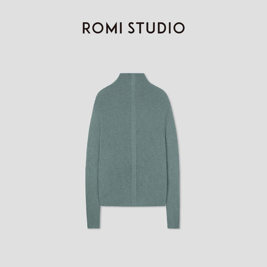 ROMI STUDIO 法式优雅精选48支羊羔毛时尚绿色高领打底毛衣M2507 商品图1