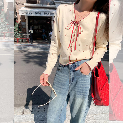 <曾小咸推荐>4.8现货秒杀 ！微信超特价！甜美可拆卸蝴蝶结针织衫 日常169.99 立减110 秒杀59.99！！ 商品图3