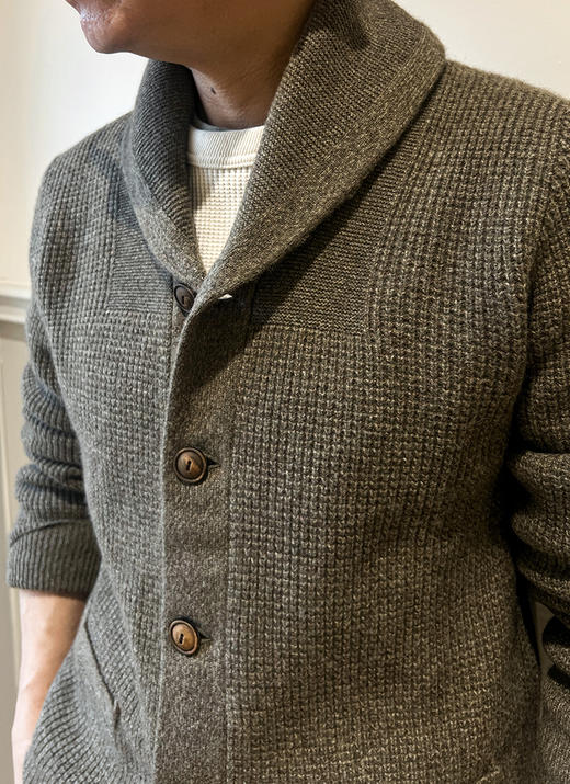 单品包邮现货 THS 1.11-无 RL 马球 男士 25年新春 华夫格山羊绒青果领针织开衫 3色 AM1146 商品图2