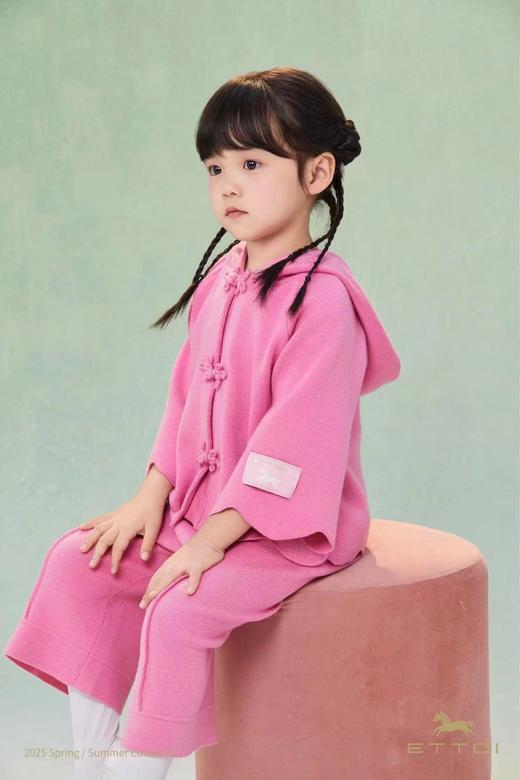 【5楼】ETTOI爱多娃女童新中式国风上衣裤子2025年新款羊毛拜年服 商品图4