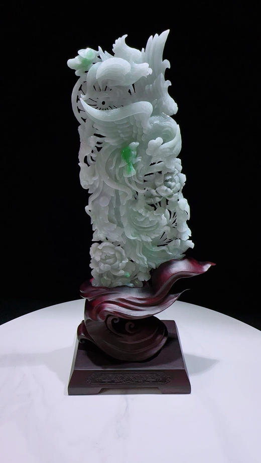 620788翡翠摆件【百鸟朝凤 凤凰来仪】 商品图5