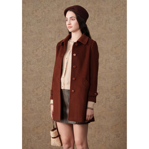 【100%绵羊毛】乔万尼羊毛大衣新款毛呢外套EM4A582 商品图3